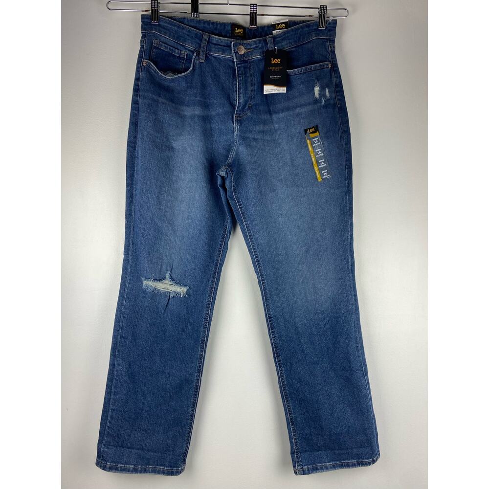 Lee legendary style Mid Rise distressed Boyfriend Jean Size 16 M (1094) NWT!!